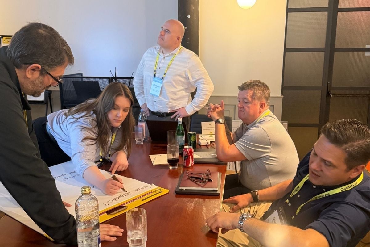 Sonatype employees in a strategy working session.