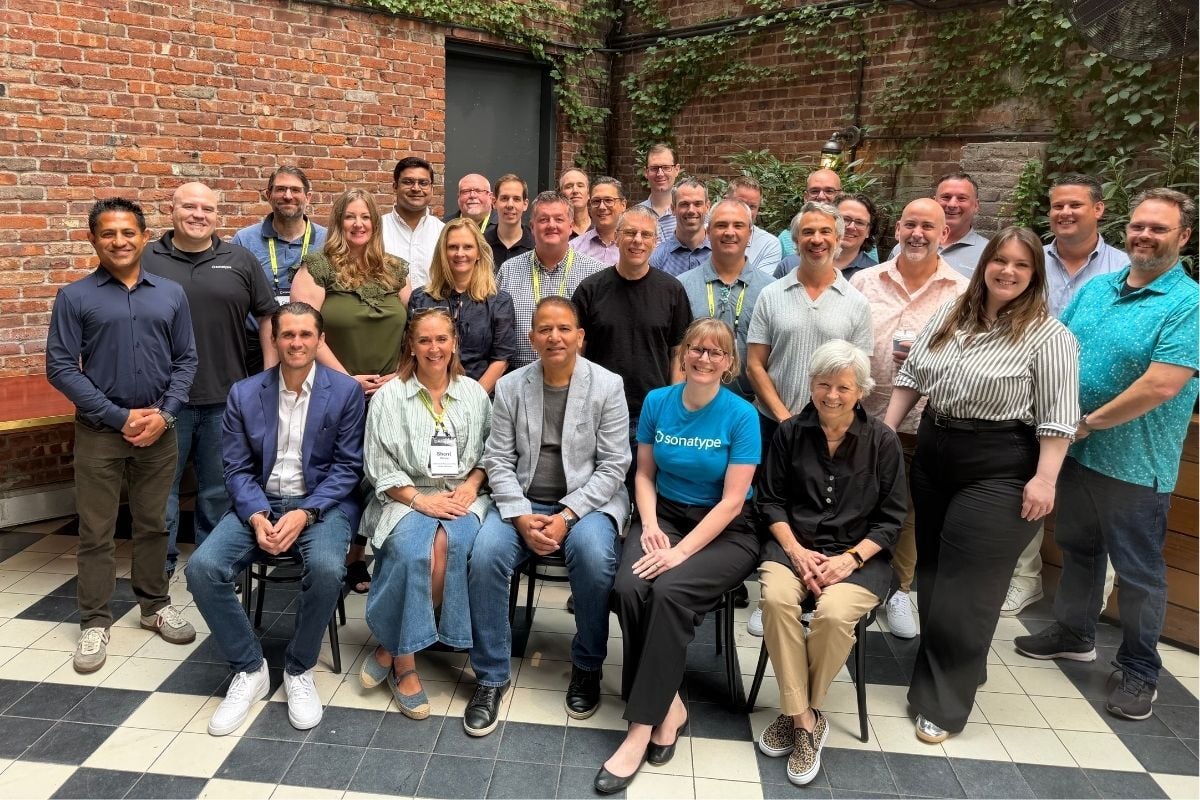 Sonatype employees gathered together at an event