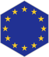 European Union Flag in branded hex cutout