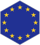 European Union Flag in branded hex cutout