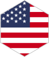 U.S. Flag in branded hex cutout