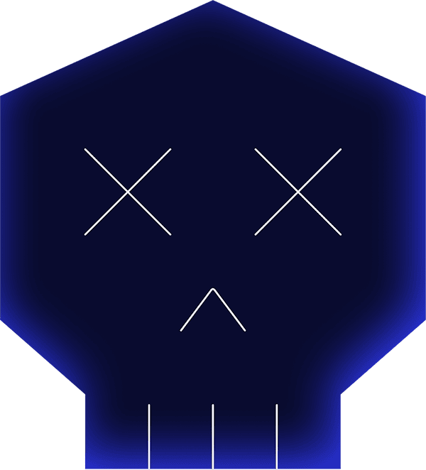 branded glyph of skull