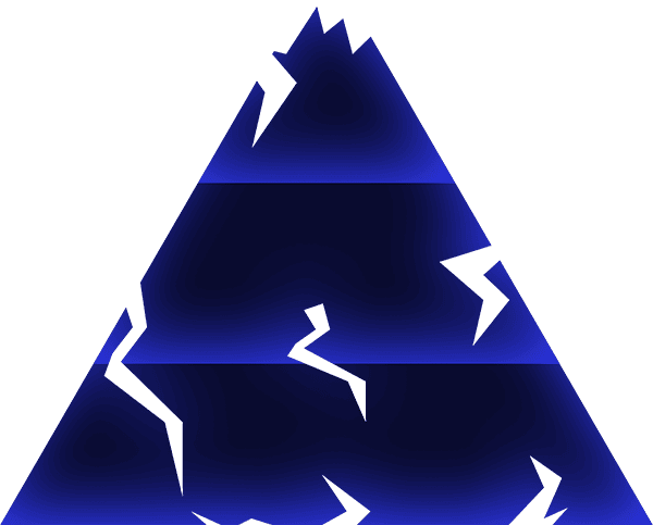 branded glyph broken pyramid