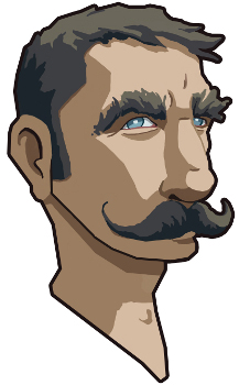 Leiningen Icon of a man with a mustache.