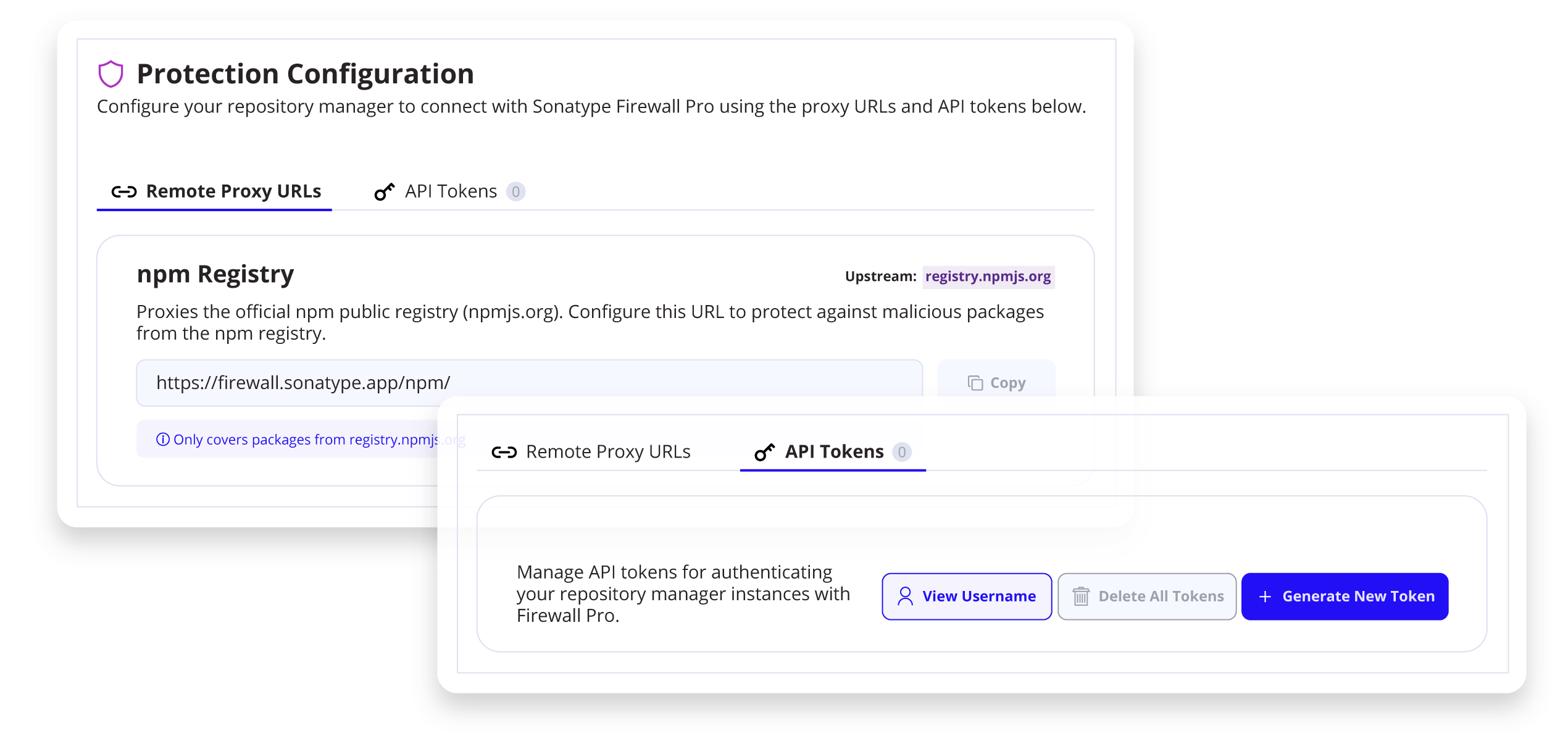 Protection configuration with Sonatype Firewall Pro