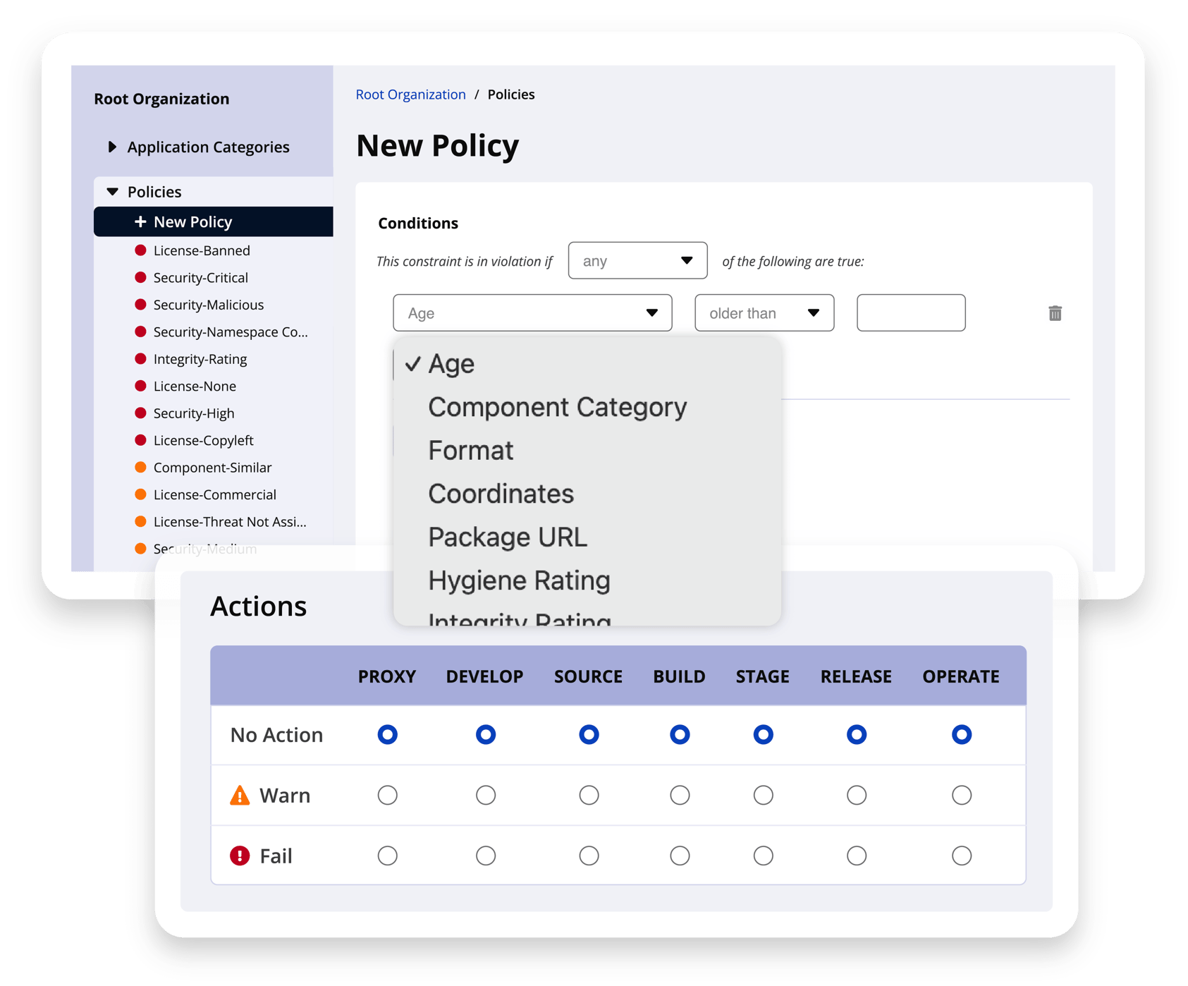 Create a new policy in Sonatype Lifecycle