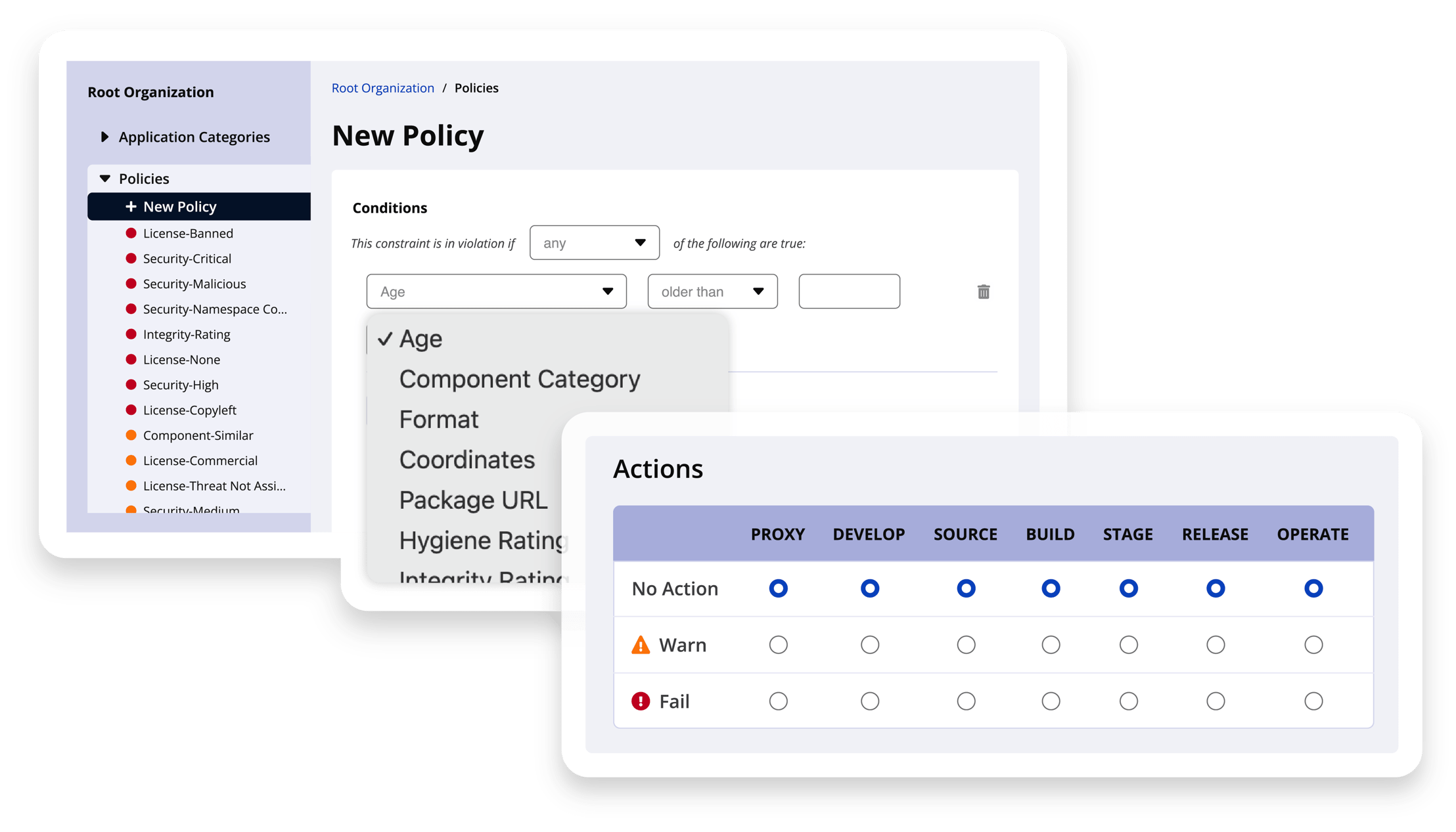 Create a new policy in Sonatype Lifecycle