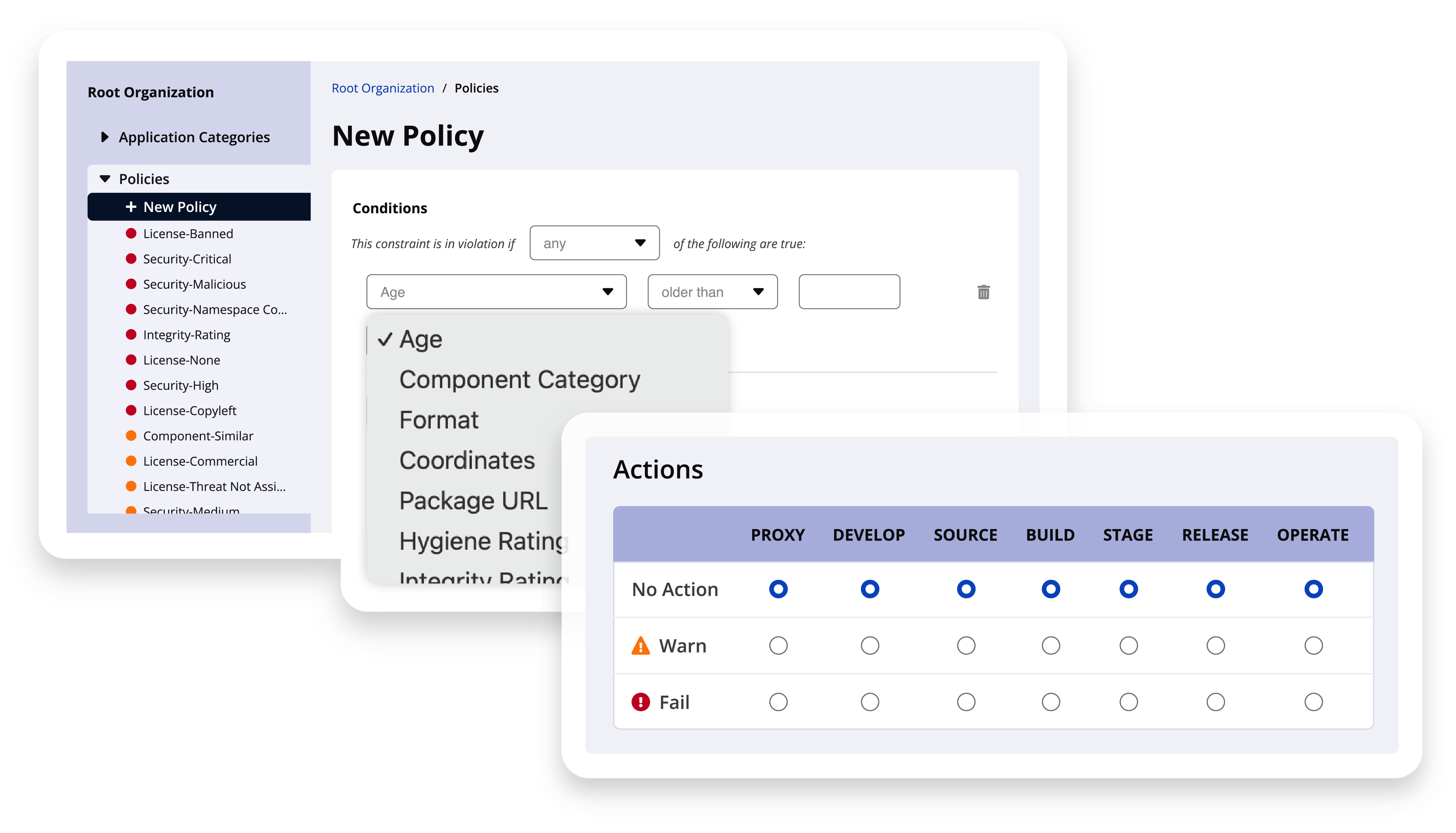 Create a new policy in Sonatype Lifecycle