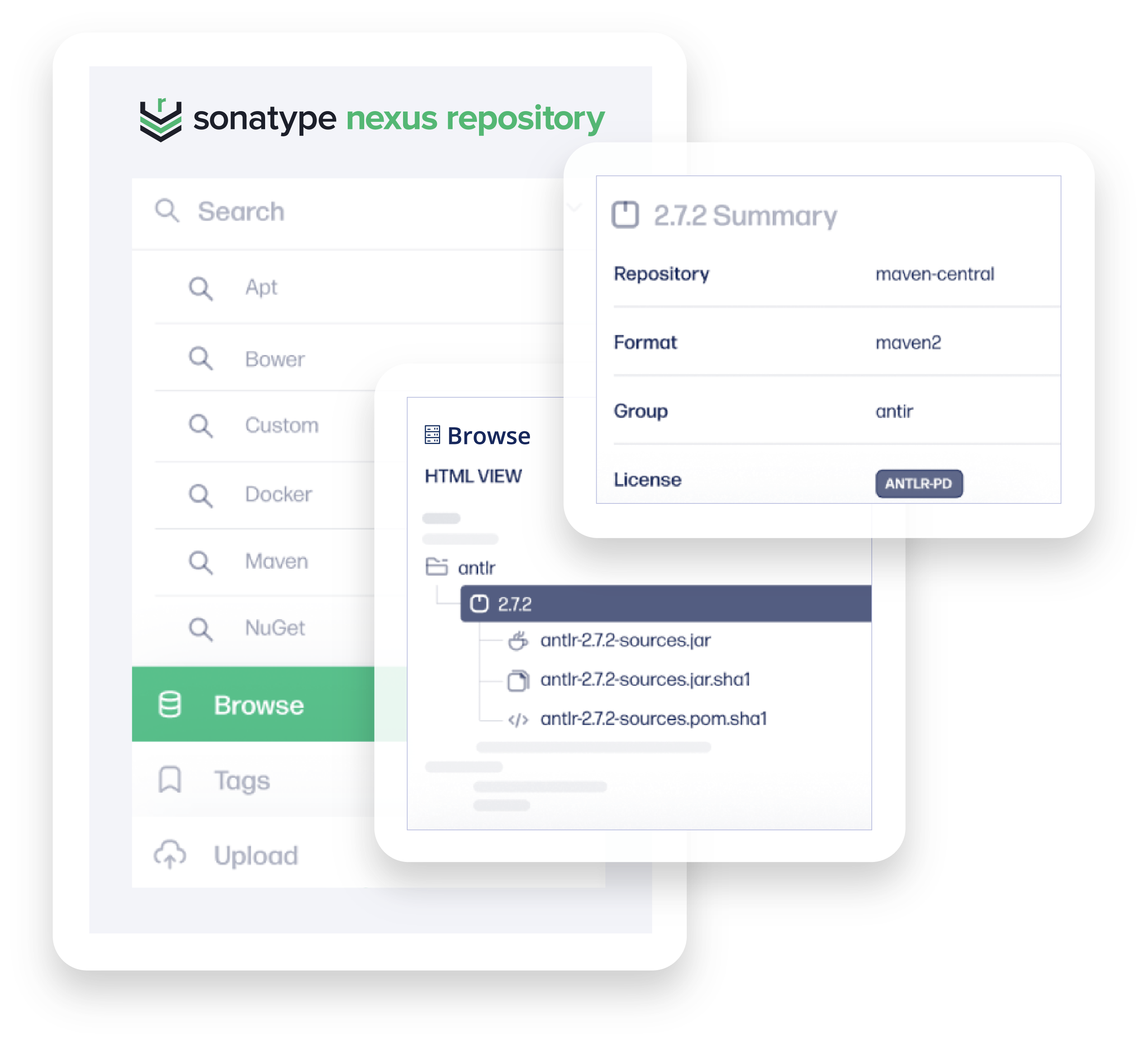 Browse functionality within Sonatype Nexus Repository