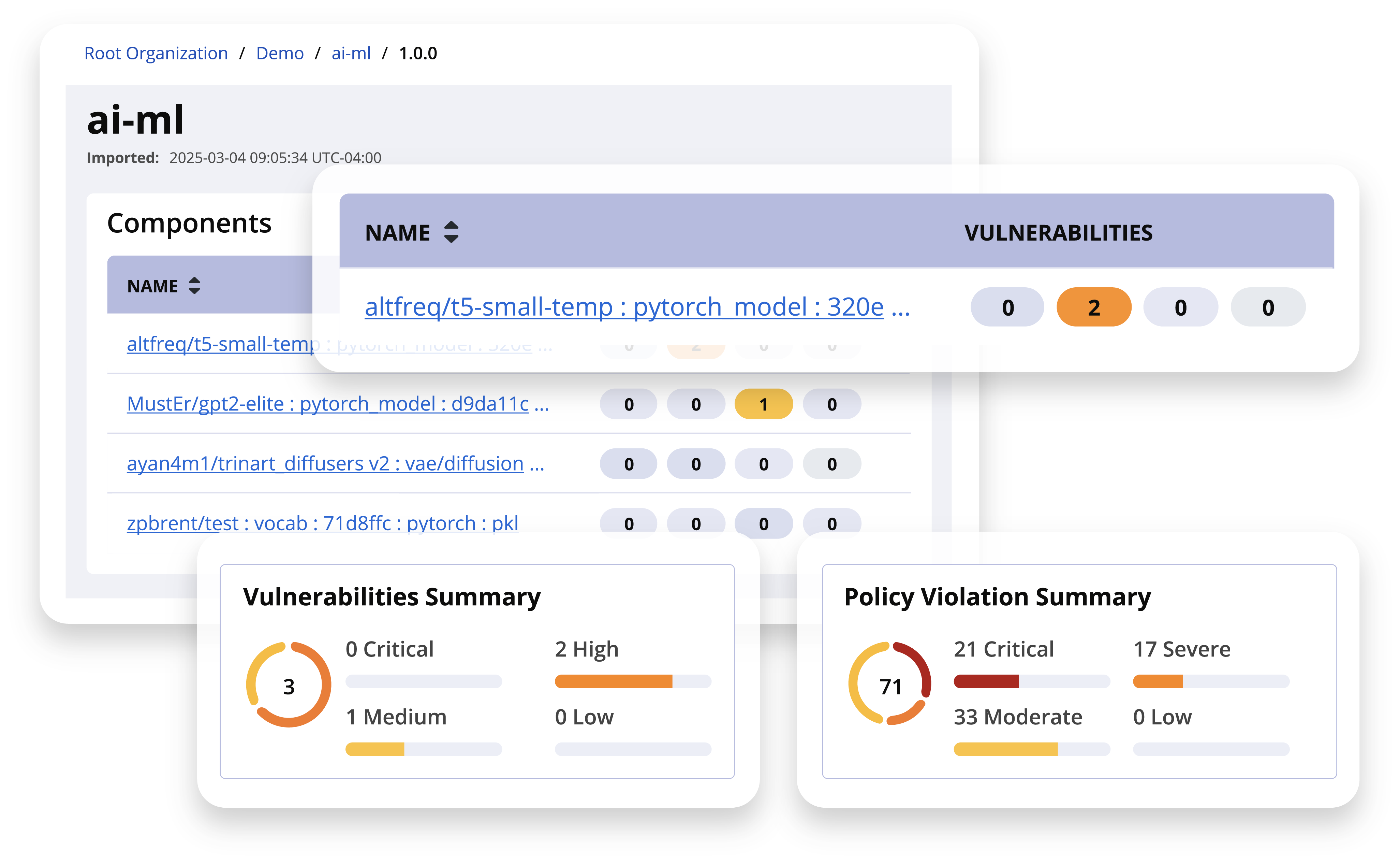 SBOM Manager's full visibility into AI and ML components and models.