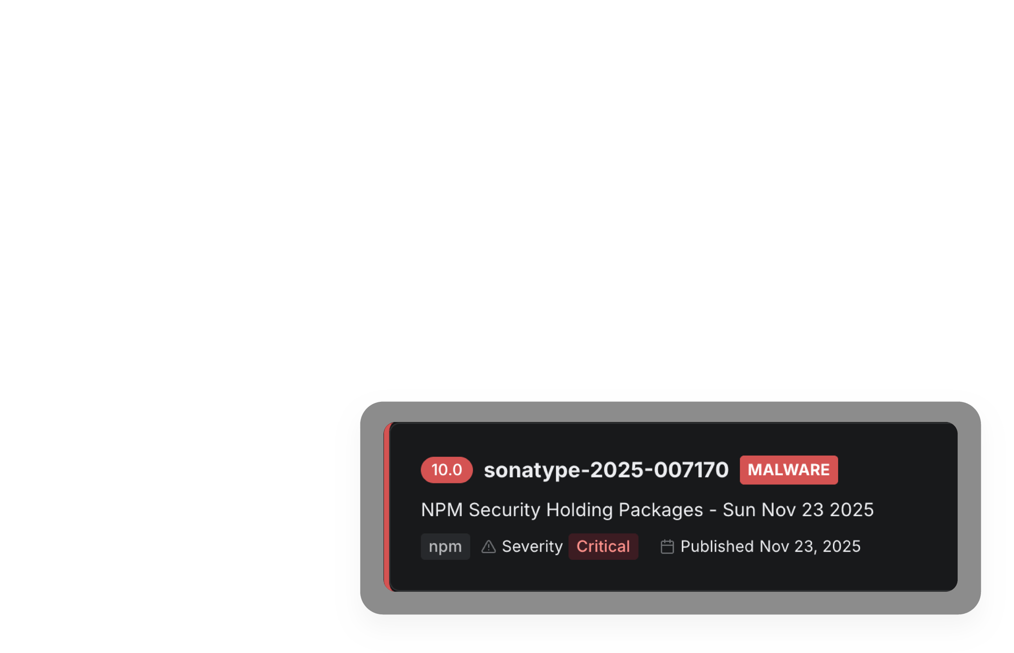 Detailed information of a CVE that was fixed within code.