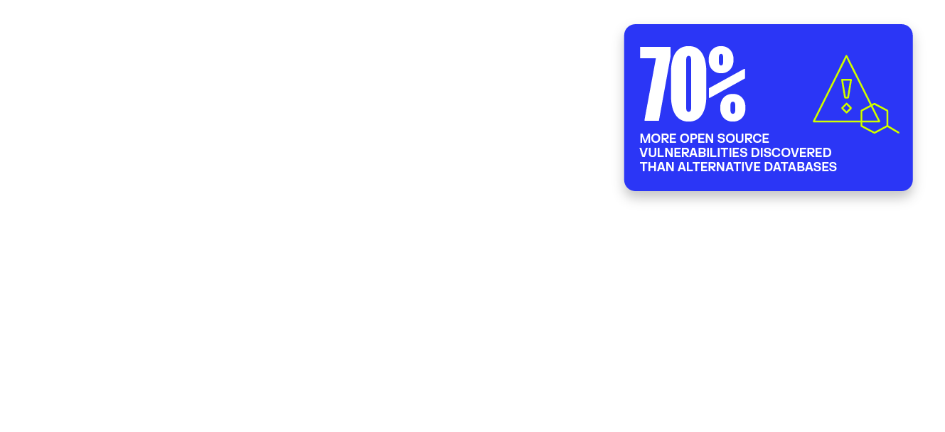 70% more open source vulnerabilities discovered than alternative databases