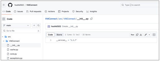 Screenshot of VMConnect analytics.