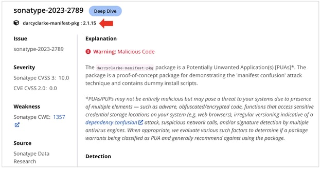 Screenshot of a computer issue explanation.