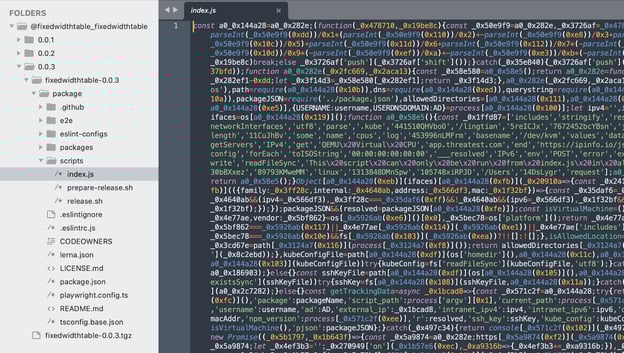 Folder directory with code.
