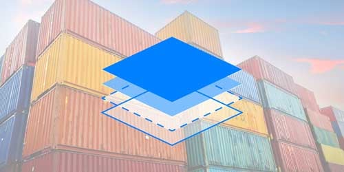 Stacked containers in a variety of colors