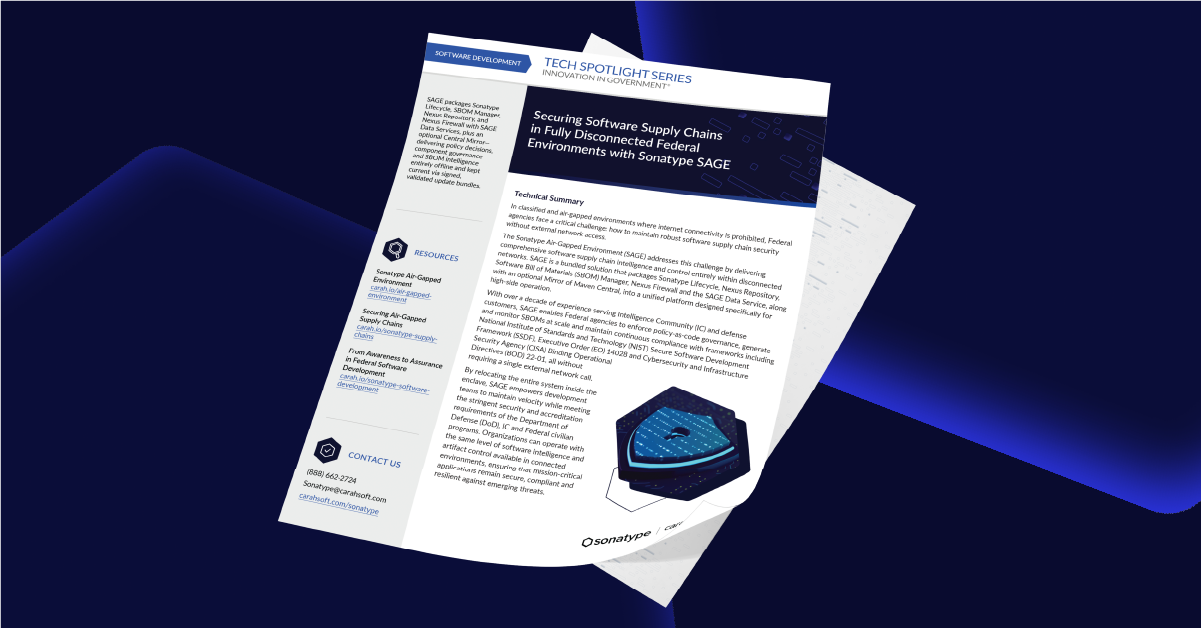 featured image for Securing Software Supply Chains in Disconnected Federal Environments with Sonatype SAGE