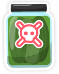 Image of a pickle jar with a malicious warning sign.