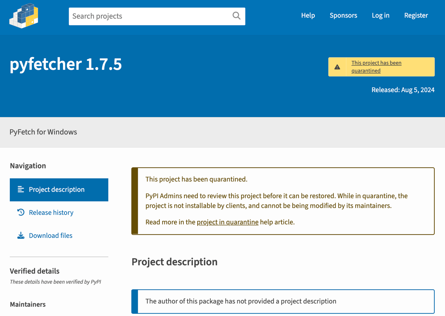 Pyfetch Illicit PyPI Packages 'Netfetcher' & 'Pyfetcher' on Windows
