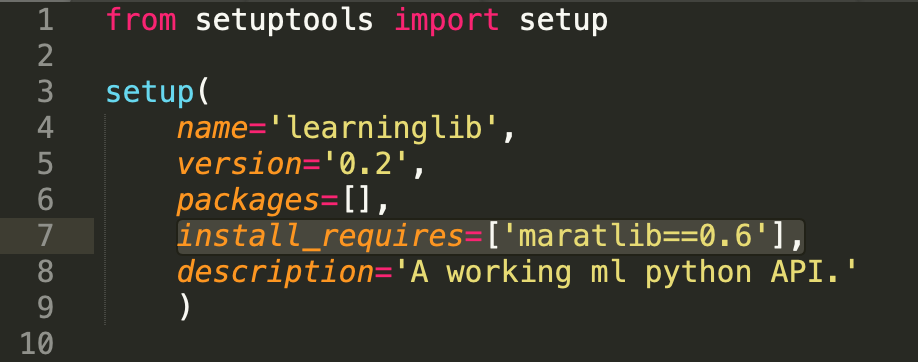 “maratlib” dependency in the “learninglib” package