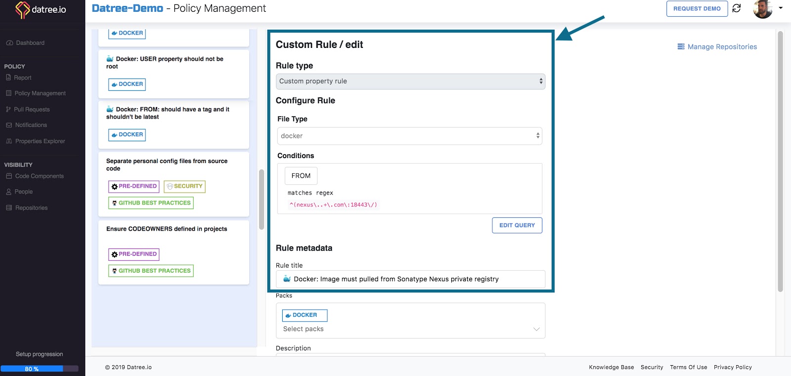 Set rule type in Datatree metadata