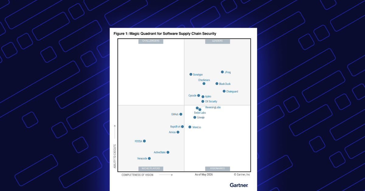 Image of a screenshot of the Gartner Magic Quadrant for Software Supply Chain Security in 2026