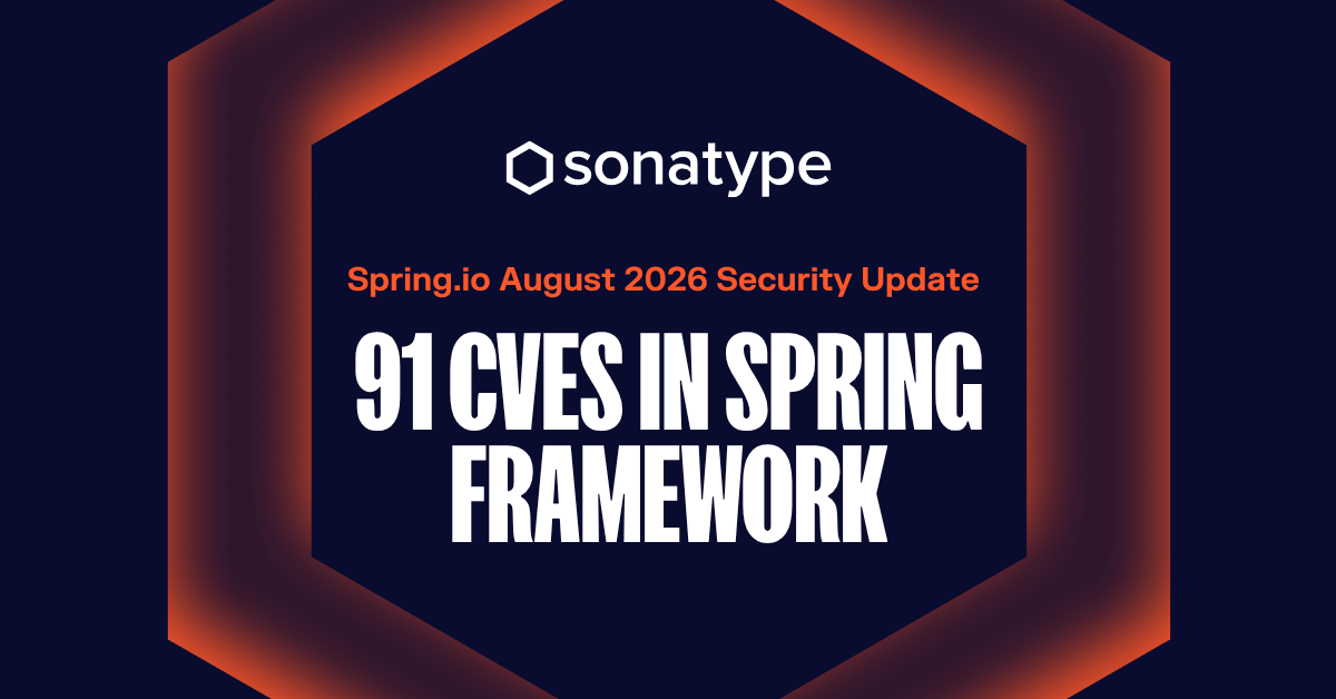 Image with text "Spring.io August Security Update: 91 CVEs in Spring Framework"