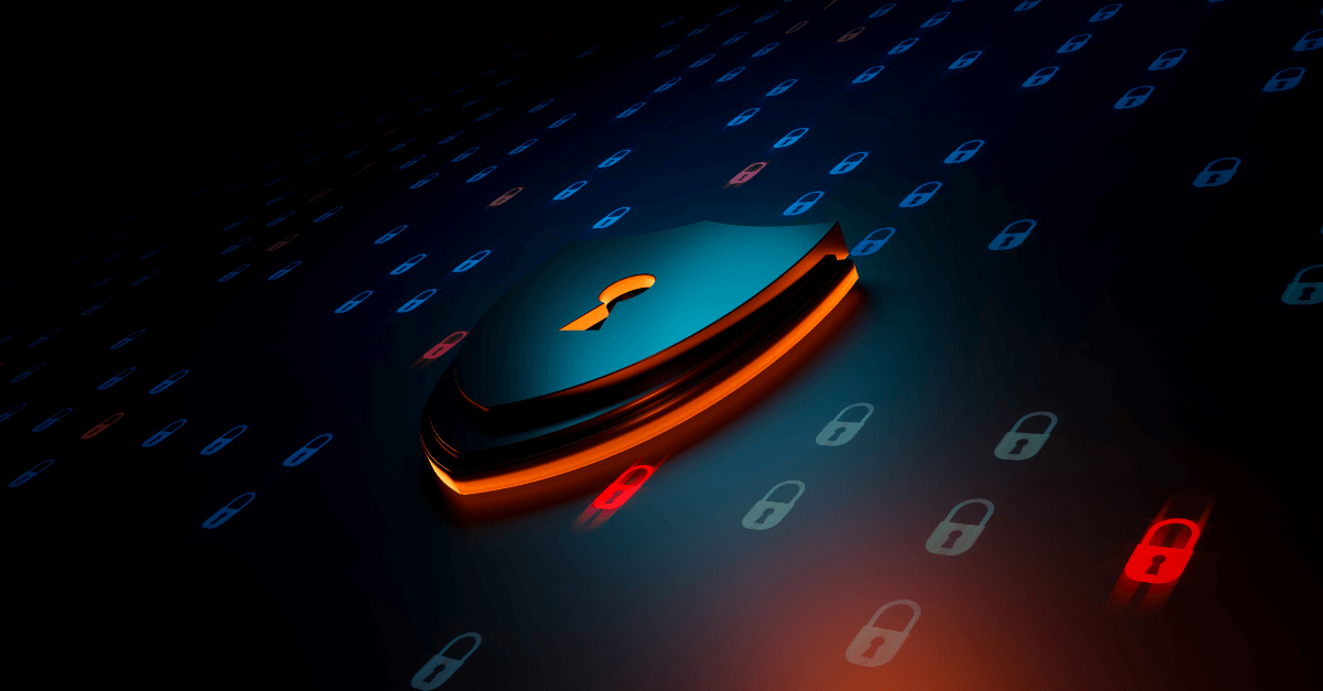 Image of a digital lock in a cybersecurity environment