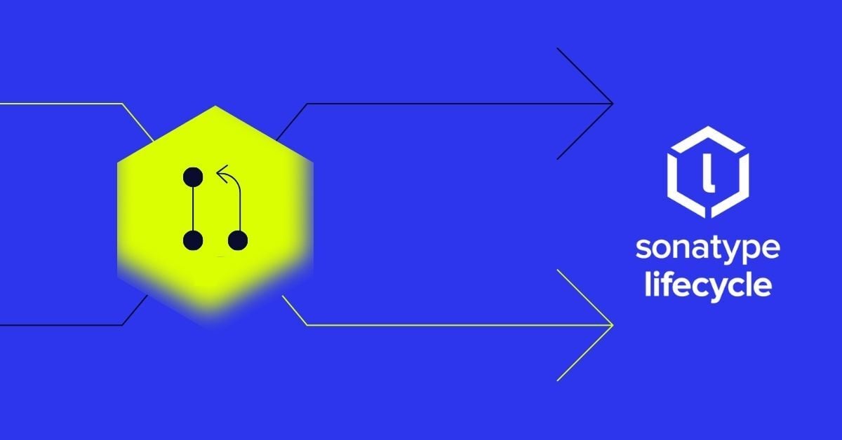 Image of hexagon icon alongside text spelling out Sonatype Lifecycle