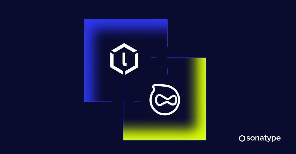 Image of two icons side by side. One of them is a logo for the software product Sonatype Lifecycle. The other is a logo for HeroDevs.
