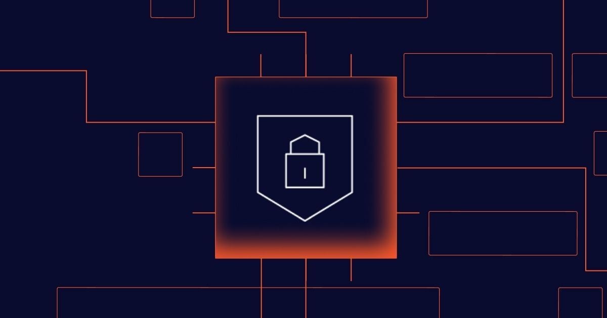 Image with lock icon at center inside of a pentagon shape